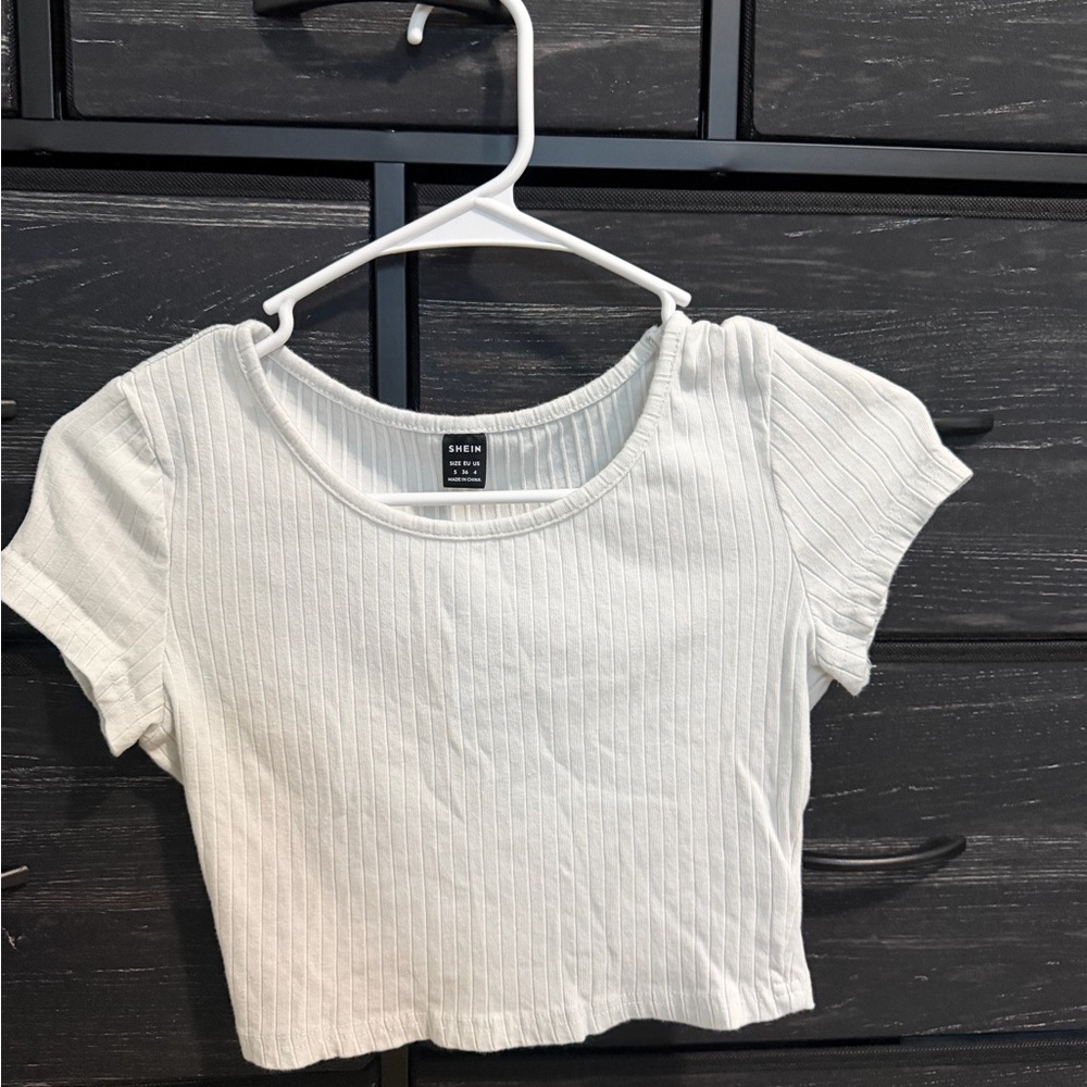 White Ribbed Crop Top